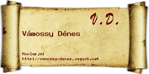 Vámossy Dénes névjegykártya